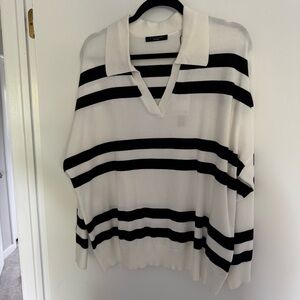 NEW! Tahari striped polo sweater